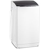 ROVSUN 17.8LBS Fully Automatic Portable Washing Machine with Drain Pump | 1.5Cu.Ft, 8 Wash Modes, 5 Water Levels, Stainless Steel Drum, Quick Connect Sink Adapter Included, Washer and Spinner Combo