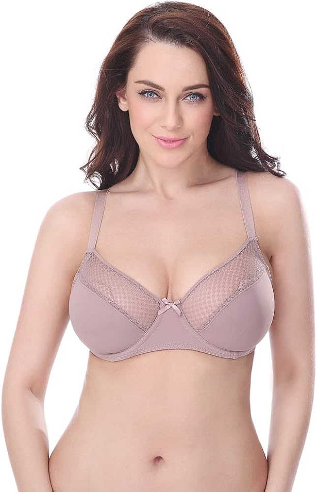 Curve Muse Women's Plus Size Unlined Minimizer Underwire Full Figure Bra-3Pack at  Women’s Clothing store
