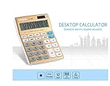 Calculator, Hysada Elegant Design Superior Quality Large Electronic Desktop Calculator with 12-digit Large Display, Solar and Battery Dual Power