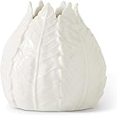 5 Inch White Ceramic Leaf Vase