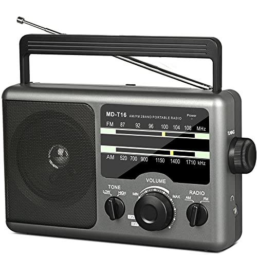 AM FM Portable Radio Battery Operated Radio by 4X D Cell Batteries Or