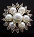 L'VOW Gold Crystal Pearl Brooches Brooch Pins Wedding Corsage Bouquet Kit Pack of 12