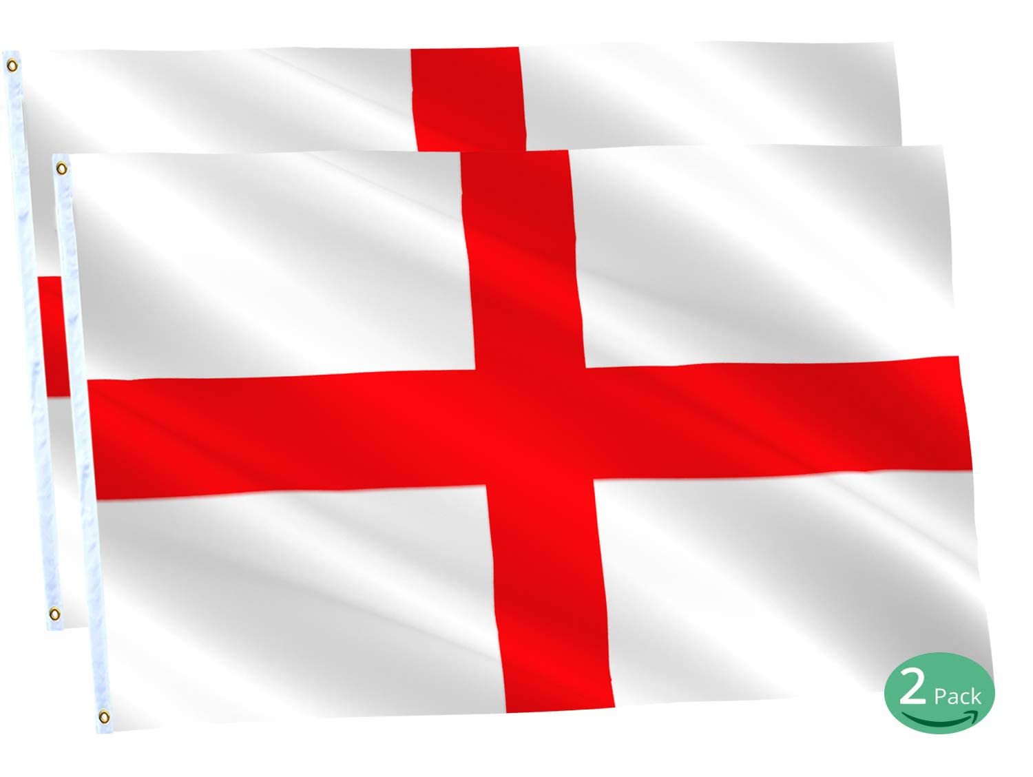 Omnisexual 2 Pack England Flags Great British English National Flag 3x5 FT St George’s Cross Decor Vivid Color & Fade Proof Cool Outdoor Double Stitched Banner with Grommets Room Prints Wall Tapestry