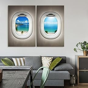 2 Panel Tropical Coast Window View x 2 Panels