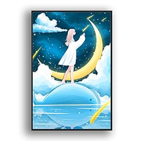 Framed Canvas Wall Art for Living Room, Bedroom Flow in The Dream Canvas Prints for Modern Home Decoration Ready to Hang - 16"x24" inches