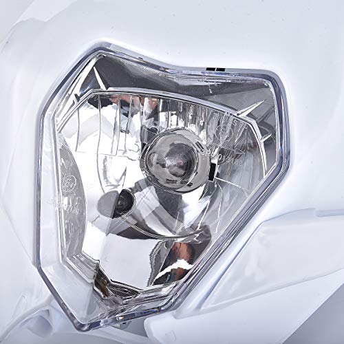 Universal 12V 35W Motorcycle Supermoto Halogen Headlight Indicator Fairing Lampshade for Dirt Bike Motor White