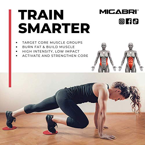 MIGABRI-Double-Sided-Fitness-Core-Sliders-Ultimate-Exercise-Sliders-for-Working-Out-at-The-Gym-Home-or-Travel-Total-Body-Ab-Core-Trainer-Equipment-for-All-Surfaces-Workout-Guide-Included