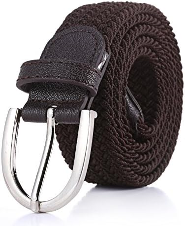 Jabeu Elastic Braided Belt with Metal Buckle - Brown - Adult: XX-Large