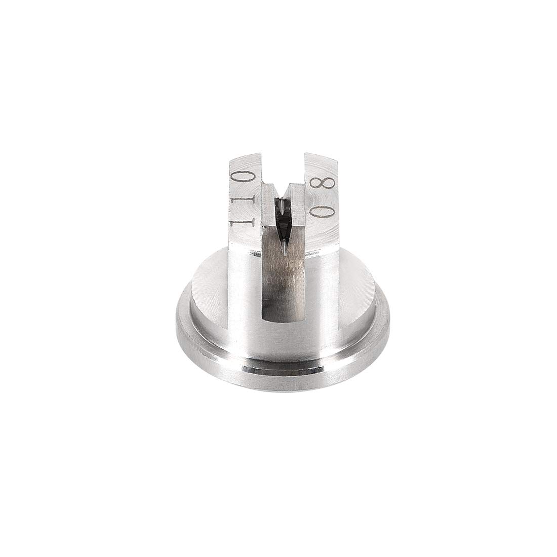 sourcing map Flat Fan Spray Tip, 110 Degree Stainless Steel Nozzle (1.8mm Orifice Diameter)