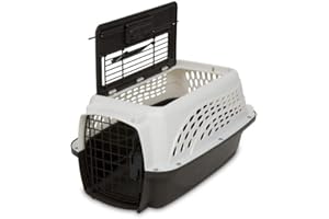 Petmate Dog Crates for Small Dogs & Cat Carriers, Two-Door Plastic Pet Kennel, Top & Front Loading, Made in USA, 19", White