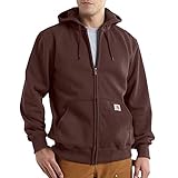 Carhartt Men's Rain Defender Paxton Heavy Weight Hooded Zip Front Sweatshirt, Dark Cedar, X-Large