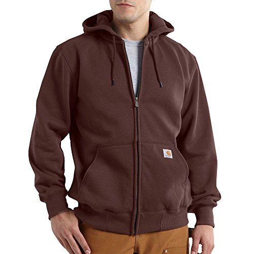 Carhartt Men's Rain Defender Paxton Heavy Weight Hooded Zip Front Sweatshirt, Dark Cedar, X-Large