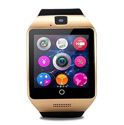 Bluetooth Smart Watch Phone Pandaoo Smart Watch Mobile Phone Unlocked Universal GSM Bluetooth 4.0 NFC Music Player Camera Calendar Stopwatch Sync for Android iPhone Google Huawei Smartphones (Bronze)