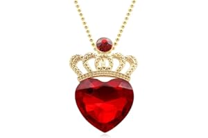 Botrinal Evie Red Heart Necklace Descendant Costume Queen of Hearts Princess Halloween Jewelry for Valentine's Gift