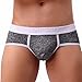 Goddessvan Men's Sexy Triangle Briefs Middle Waist Contour Bulge Pouch Underwear (XL, Gray)