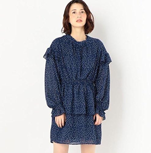 Amazon アナザーエディション Another Edition シフォンドット袖フリルワンピース Navy Free ワンピース チュニック 通販