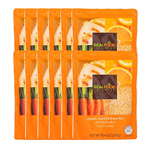 Real Food Blends Chicken, Carrots & Brown Rice Pureed Food Meal for