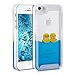 kwmobile Hardcase Compatible with Apple iPhone SE (1.Gen 2016) / 5 / 5S - Phone Case with Liquid - Rubber Ducks, Yellow/Blue/Transparent