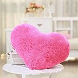 HuaYang 1/5 Colors Soft Sweet Love Heart Shape Fluffy Throw Pillows Cushions(Hot Pink)