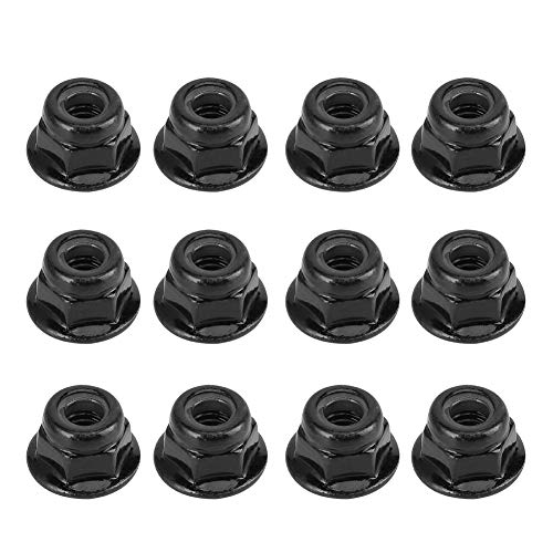 VGEBY RC Lock Nuts, Non-Slip 12PCS 4mm RC Car Nuts for 1/10 Scale Models for RC Hobbyists, Collectors, Off-Road Racing and Display Enthusiasts