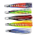 kmucutie 5 Pieces 8 inch 88g Copper Head Octopus Skirts trolling Lure Marlin Tuna deep sea Fishing Lure