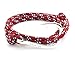 VIRGINSTONE Silver Fish Hook Bracelets on Colorful Nylon Ropes (Burgundy)