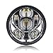 5-3/4 5.75 Inch Projector LED Headlight for Harley Davidson Motorcycles Headlamp 45W Chrome