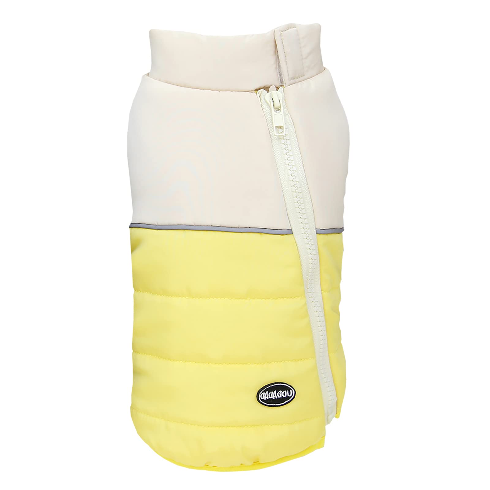 Izefia Dog Coat Cold Weather Coats Windproof Jacket Fleece Warm Sweater Winter Thick Clothes Vest Zipper Tank Top Coat for Small Dog Medium Cat Yellow XL