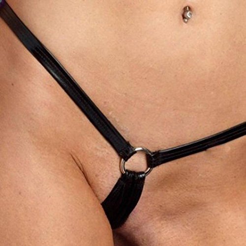 Balakie Thongs for Women, Lady Bronzing G-String Briefs Panties T Pants (One Size, Black)