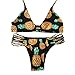 Sherry007 Womens Printed Cut Out Bikini Halter Racerback Swimsuit Beachwear, 228Black, Large