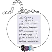 COLORFUL BLING Healing Crystal Zodiac Bracelet for Women Spiritual Crystal Zodiac Sign Beaded Bracelets Natural Stone Chakra 