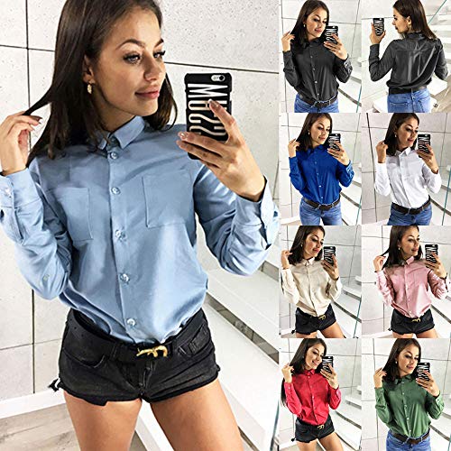 image for SMALLE_Clothing SMALLE◕‿◕ Women Tops Formal Lapel Collar Solid L