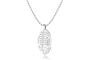 HOFOYA Sports Athletes Necklace with Inspiring Bible Quote from Phil 4:13 Baseball Basketball Football Soccer Volleyball Pendant Jewelry Gift for Men Teen boys girls,Christ Baptist gifts.