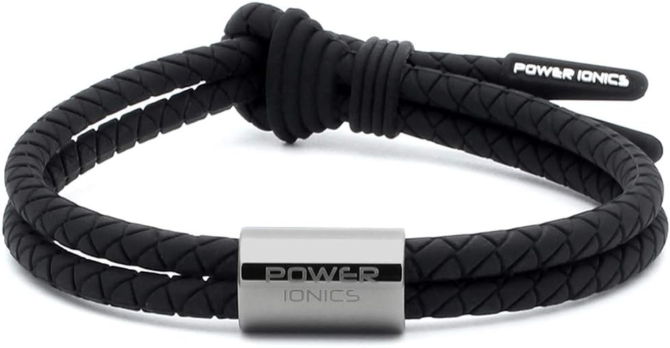 Power Ionics Bracelets for Men Sport Bracelet Balance Bracelets for Women Energy Bracelet Wristband Bracelet Multi Colored(Black/GunGray Bead)
