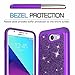 LeYi PC Silicone Glitter Case with Tempered Glass Screen Protector for Samsung J3 Prime/ J3 Emerge/Express Prime 2/ Amp Prime 2/ J3 Mission/ J3 Eclipse/ J3 Luna Pro/Sol 2/ J3 2017 TP Purple