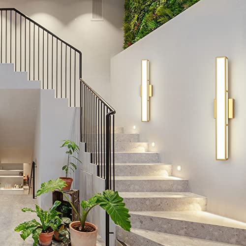 Deyidn LED Espejo de Baño Luz Frontal, 23.22 Pulgadas Regulable Iluminación de Baño, 24W 4000K moderna lámpara de pared escocesa de 360 °