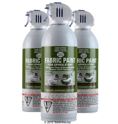 Simply Spray Upholstery Fabric Spray Paint 8 Oz. Can 3 Pack Sage Green