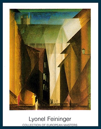 Bild mit Rahmen Lyonel Feininger - Barfsserkirche I - Holz blau, 70 x 90cm - Premiumqualität - Klassische Moderne, Abstrakt, 