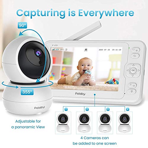 Video Baby Monitor, Pelaby 1080P 5\