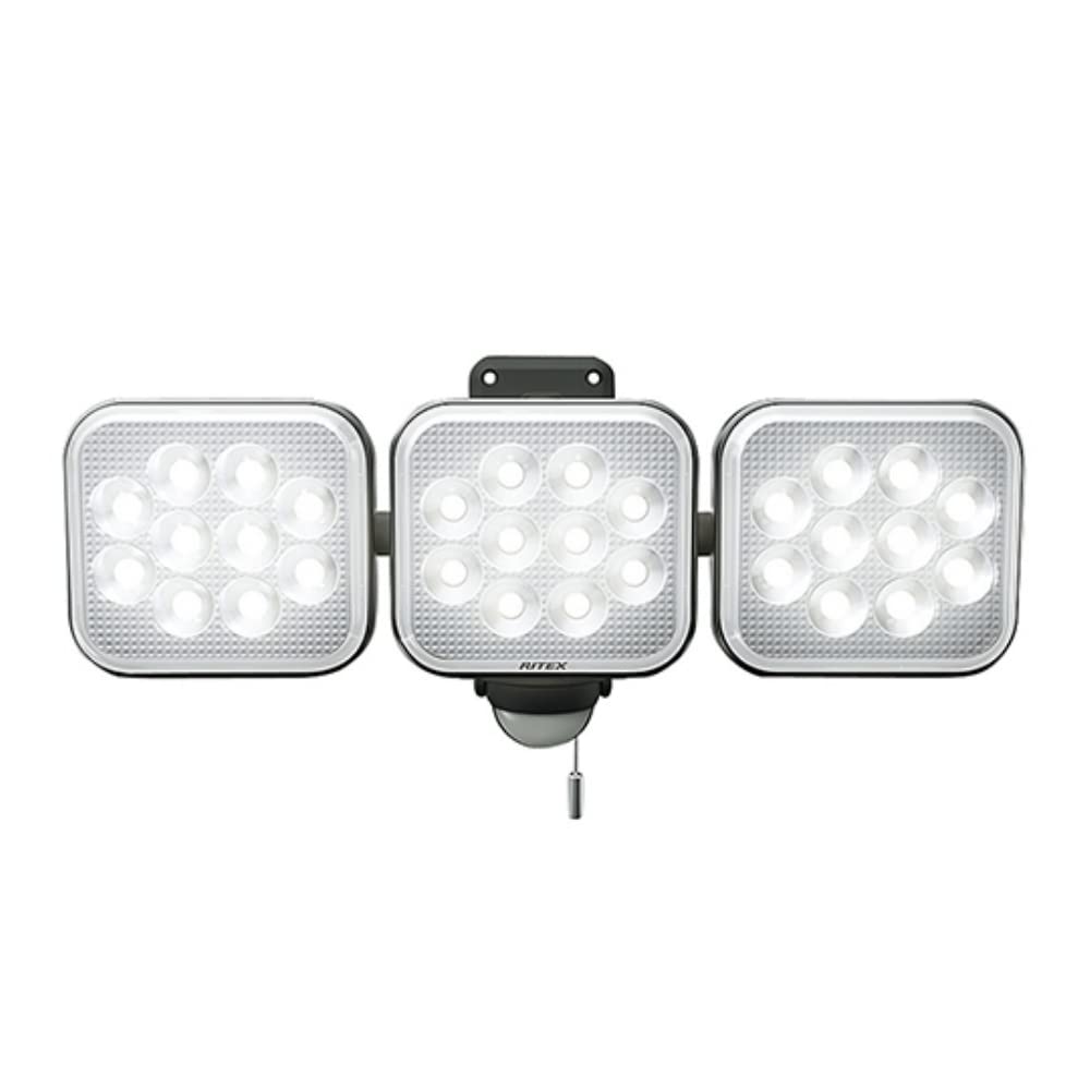 ムサシ RITEX フリーアーム式LEDセンサーライト(12W×3灯) 「コンセント式」 防雨型 LED-AC3036商品画像