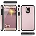 TJS Phone Case Compatible with Samsung Galaxy A6 2018, Dual Layer Hybrid Shockproof Drop Protection Impact Rugged Cover (Rose Gold)