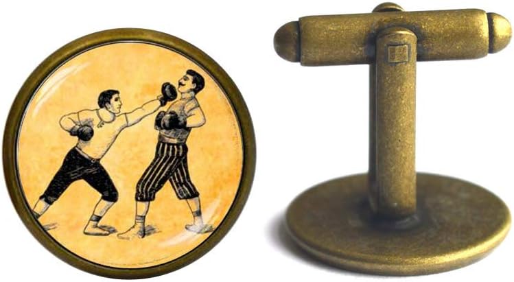 Box cufflinks, Sport cufflinks, Boxing cufflinks, Retro Vintage Boxing, hipster cufflinks, Vintage Sports Art cufflinks