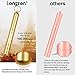 Longzon 2 Pack Telescopic Metal Straws – Reusable, Portable, Collapsible Stainless Steel Drinking Straws with 2 Aluminum Key-chain Case & 2 Cleaning Brushes for Travel - (Silver/Champagne)