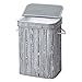 SONGMICS Bamboo Laundry Hamper Storage Basket Foldable Dirty Clothes Box Bin with Lid Handles and Removable Liner Rectangular 72L Distressed Gray ULCB10GW