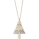 IS4U Christmas Tree Splicing Necklace for Women Vintage Metal Christmas Tree Necklace Delicacy Star Embellish Pendant Necklace Winter Xmas Jewelry Accessories
