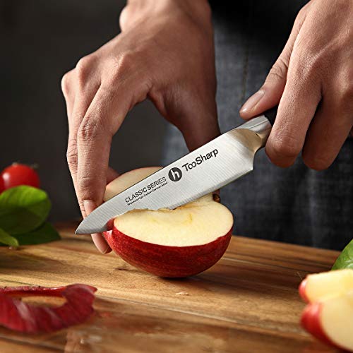 TooSharp Paring Knife Fruit Peeling Knifes, 4 Inch Sharp Professional