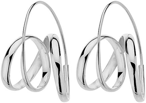 Handmade 925 Sterling Silver Curly Hoop Earrings with Gift Packaging by Otis Jaxon