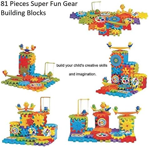 Allamwar Magical Building Blocks 3D Magic Play Stacking Set Magical Gear Building Blocks, High Rise, Happy Home , Cars,Amusement Park,Office Building, Construction Toys Set for Kids ( 81 Pcs)