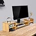 Monitor Stand Bamboo Computer Screen Riser with 2-Tier Office Desktop Storage Organizerthumb 2