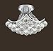 Saint Mossi Chandelier Modern K9 Crystal Raindrop Chandelier Lighting Flush Mount LED Ceiling Light Fixture Pendant Lamp for Dining Room Bathroom Bedroom Livingroom 4 E12 Bulbs Required H9 X W9 X L9
